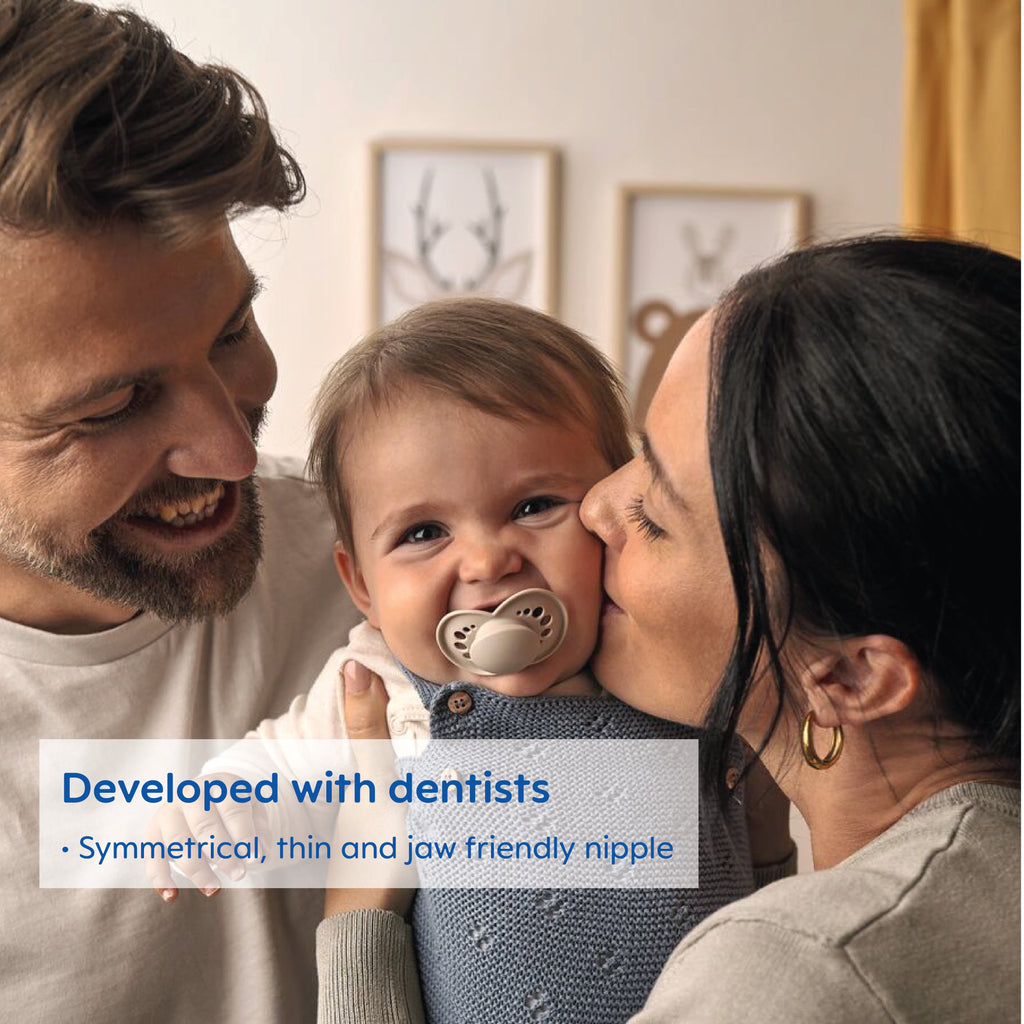 Night Pacifier, 6-16 Months, Unisex, 2 Pack with Self-Sterilizing Case