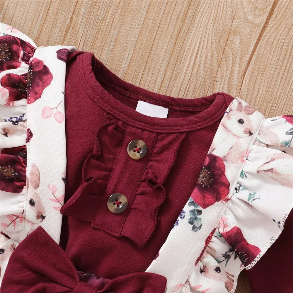 Adorable Rose Baby Girl Outfit Set