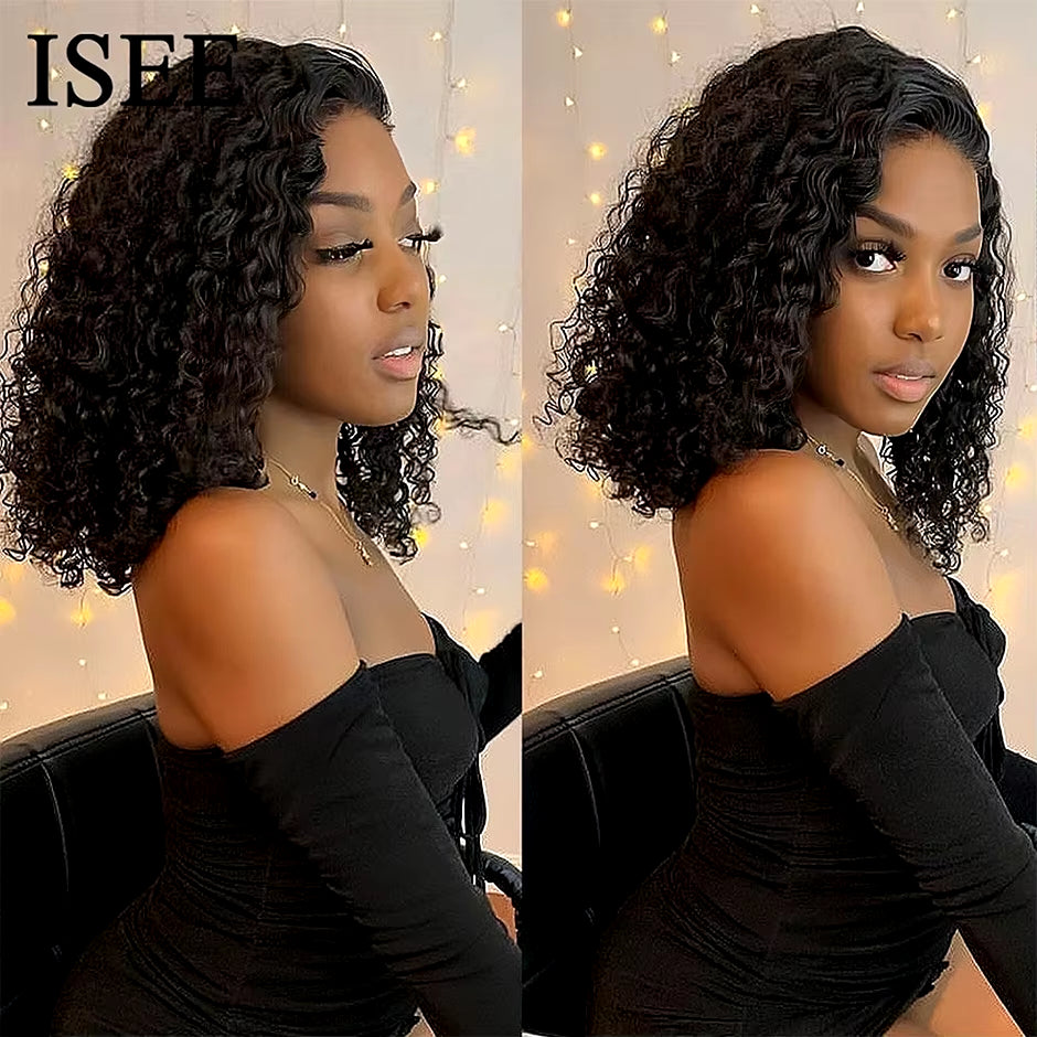 Water Wave Bob Human Hair Wigs Brazilian Water Wave Bob Wigs  HAIR 4X4 Lace Closure Wigs Short Bob Lace Front Wigs for Women