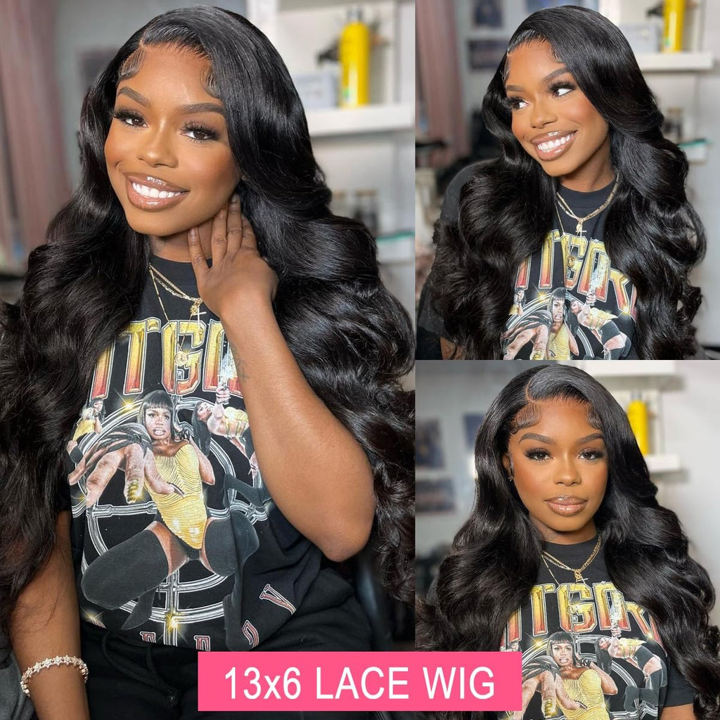 13X6 HD Body Wave Lace Front Wigs Human Hair 30Inch Pre Plucked Glueless Wigs Human Hair Pre Plucked with Baby Hair Brazilian Virgin Human Hair Lace Front Wigs